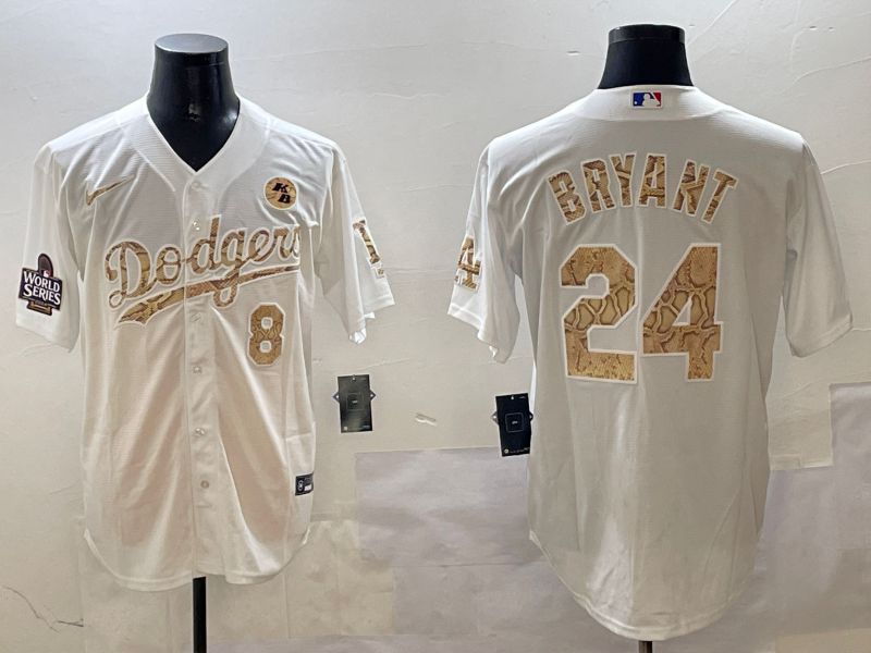 Men Los Angeles Dodgers 24 Bryant White Fashion Game 2025 Nike MLB Jersey style 3068